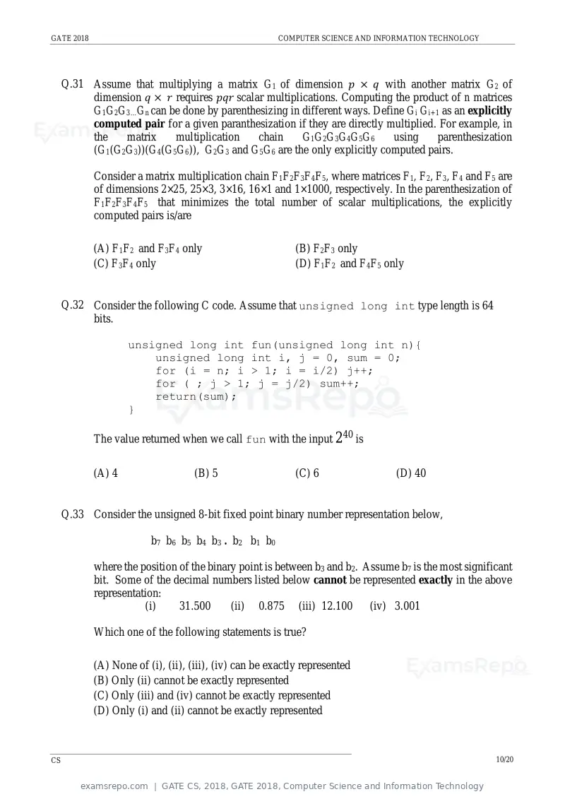 GATE CS 2018 question paper, GATE 2018, Computer Science and Information Technology, page 13 of 26
