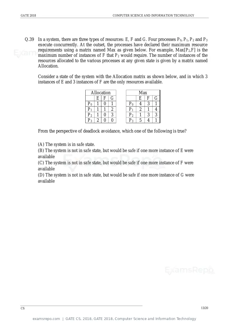 GATE CS 2018 question paper, GATE 2018, Computer Science and Information Technology, page 16 of 26
