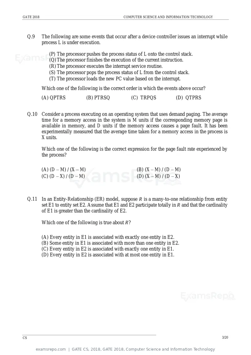 GATE CS 2018 question paper, GATE 2018, Computer Science and Information Technology, page 6 of 26