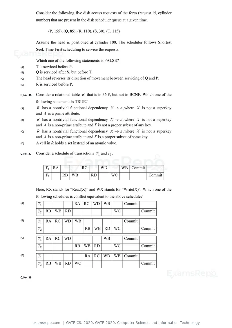 GATE CS 2020 question paper, GATE 2020, Computer Science and Information Technology, page 12 of 18