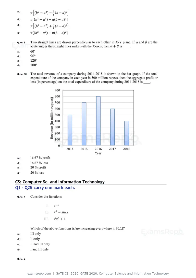 GATE CS 2020 question paper, GATE 2020, Computer Science and Information Technology, page 3 of 18