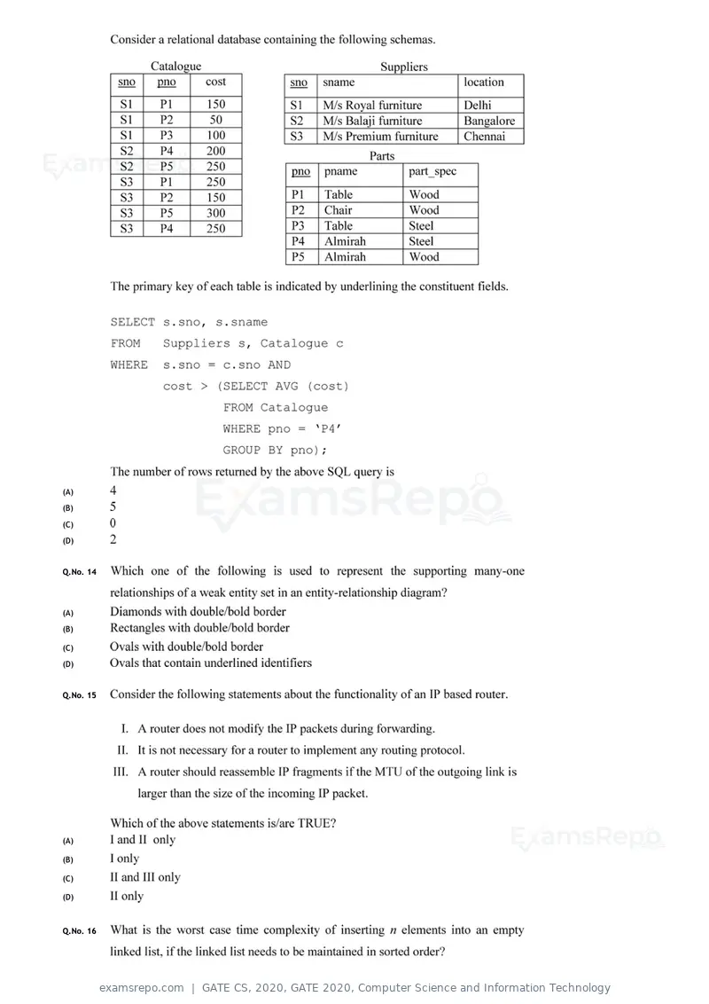 GATE CS 2020 question paper, GATE 2020, Computer Science and Information Technology, page 7 of 18