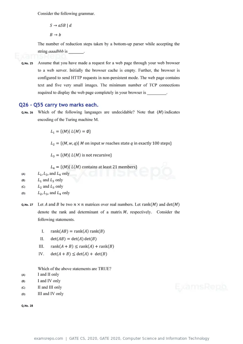 GATE CS 2020 question paper, GATE 2020, Computer Science and Information Technology, page 9 of 18