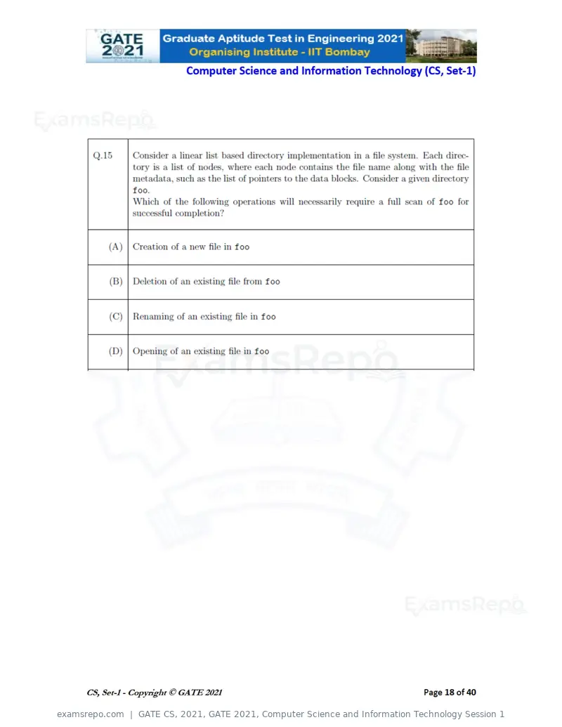 GATE CS 2021 question paper, GATE 2021, Computer Science and Information Technology Session 1, page 19 of 91