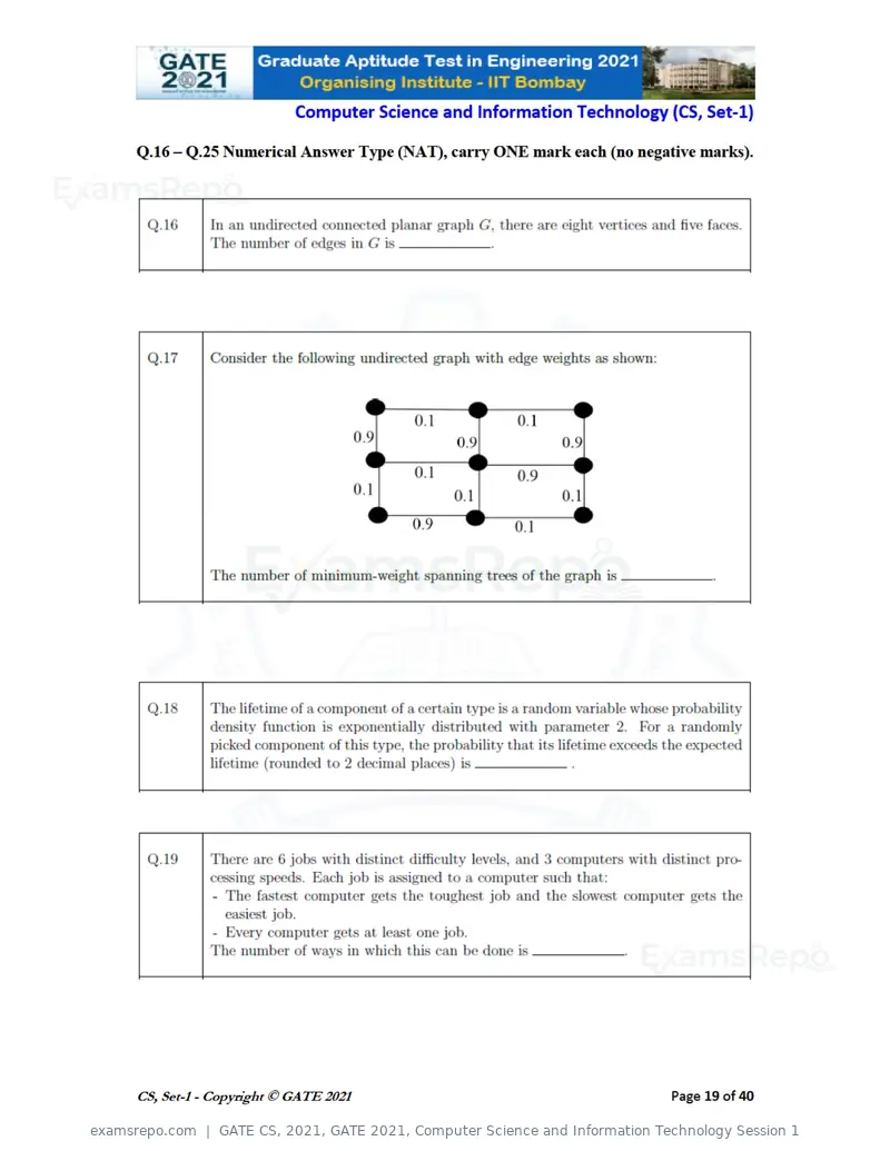 GATE CS 2021 question paper, GATE 2021, Computer Science and Information Technology Session 1, page 20 of 91