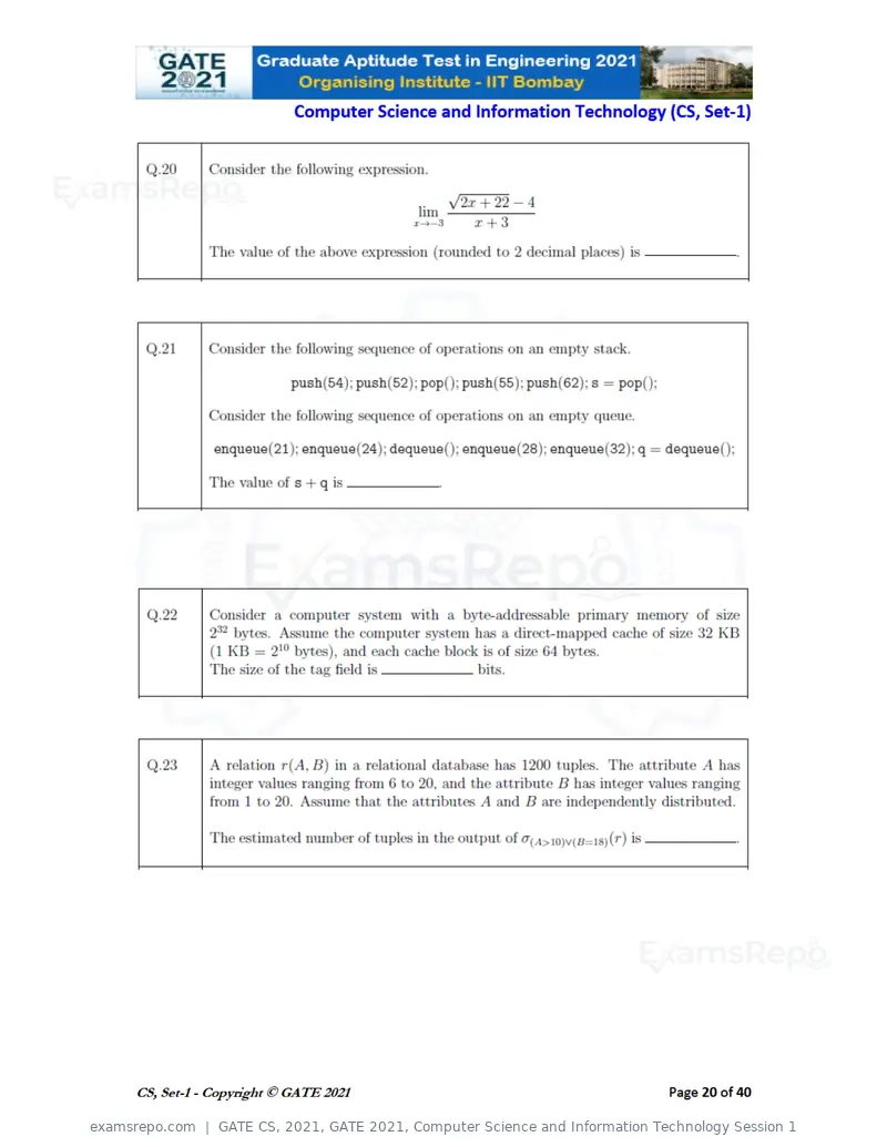 GATE CS 2021 question paper, GATE 2021, Computer Science and Information Technology Session 1, page 21 of 91
