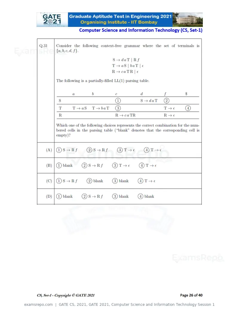 GATE CS 2021 question paper, GATE 2021, Computer Science and Information Technology Session 1, page 27 of 91