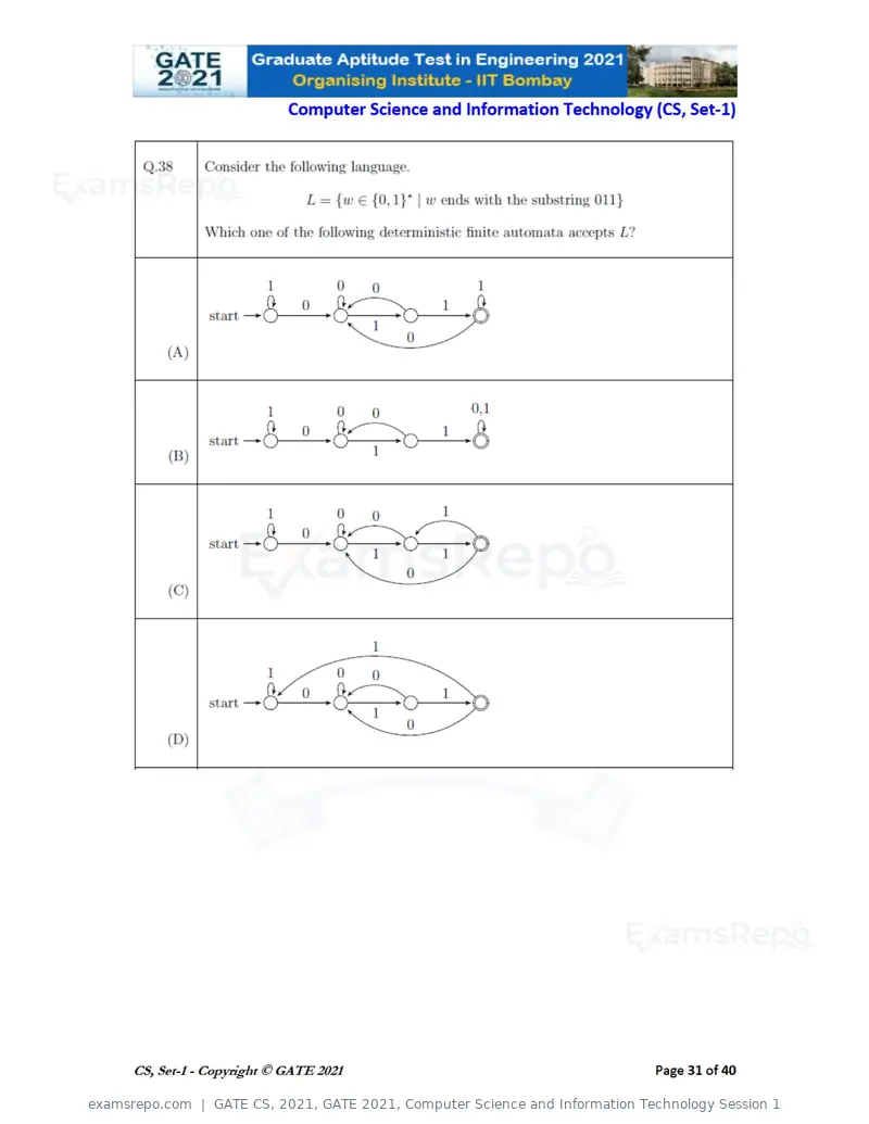 GATE CS 2021 question paper, GATE 2021, Computer Science and Information Technology Session 1, page 32 of 91