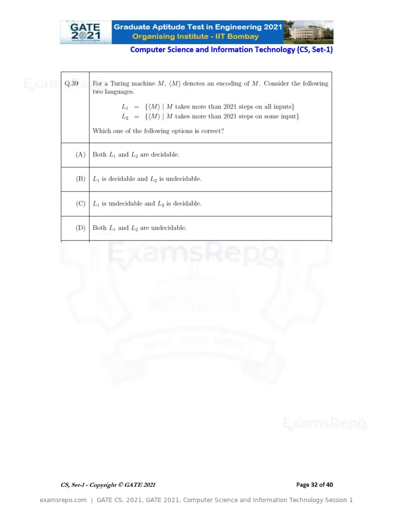 GATE CS 2021 question paper, GATE 2021, Computer Science and Information Technology Session 1, page 33 of 91