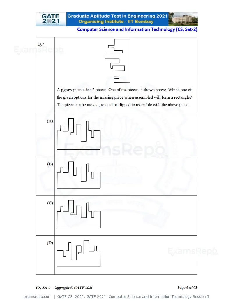GATE CS 2021 question paper, GATE 2021, Computer Science and Information Technology Session 1, page 51 of 91