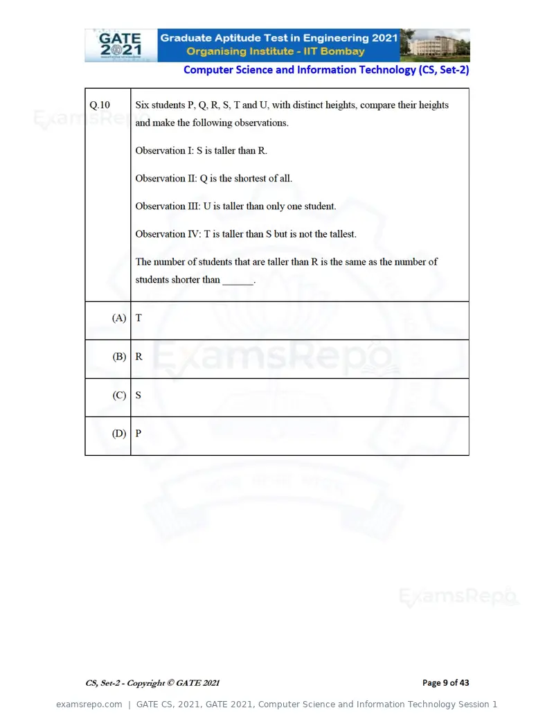 GATE CS 2021 question paper, GATE 2021, Computer Science and Information Technology Session 1, page 54 of 91