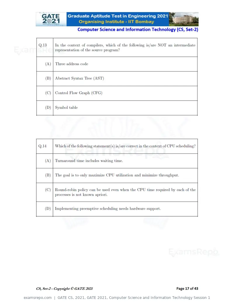 GATE CS 2021 question paper, GATE 2021, Computer Science and Information Technology Session 1, page 62 of 91