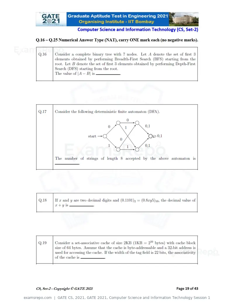 GATE CS 2021 question paper, GATE 2021, Computer Science and Information Technology Session 1, page 64 of 91