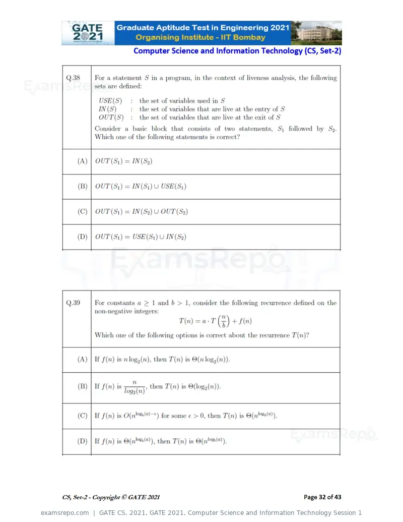 GATE CS 2021 question paper, GATE 2021, Computer Science and Information Technology Session 1, page 77 of 91
