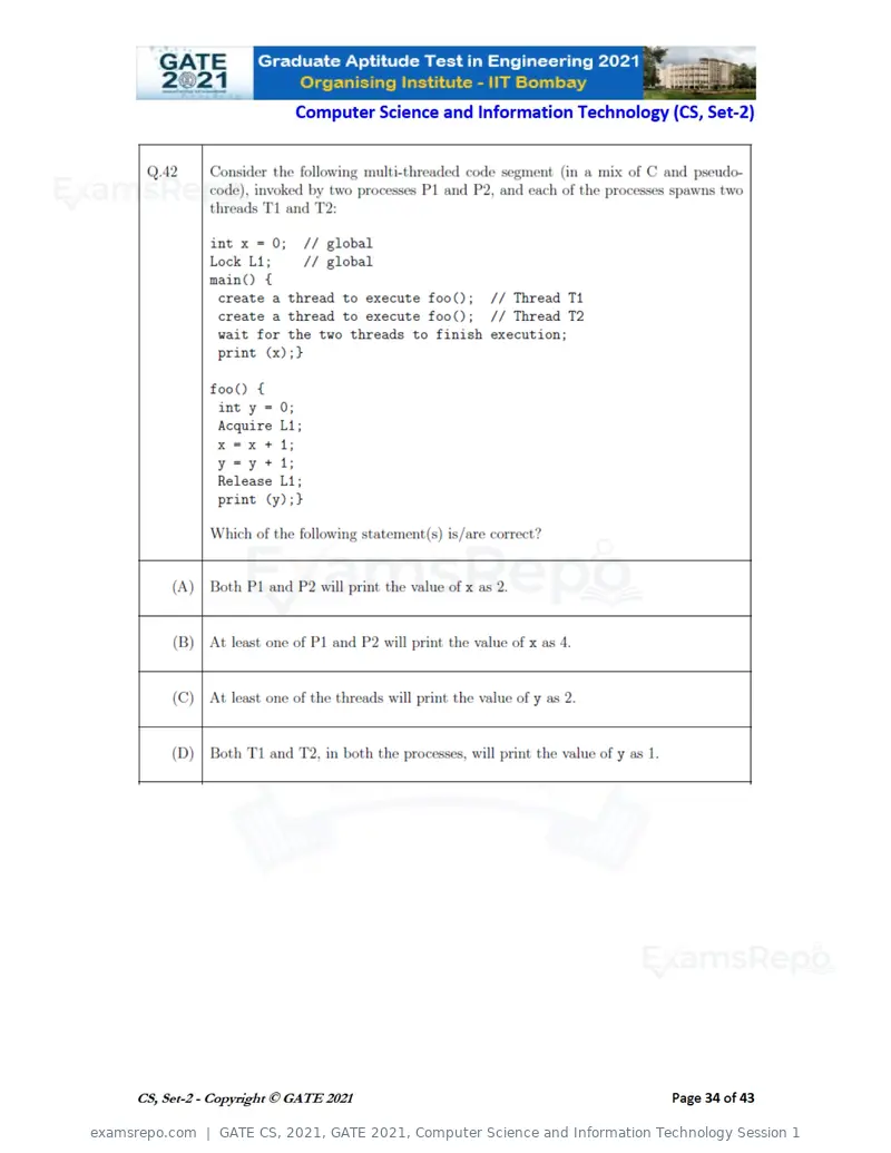 GATE CS 2021 question paper, GATE 2021, Computer Science and Information Technology Session 1, page 79 of 91