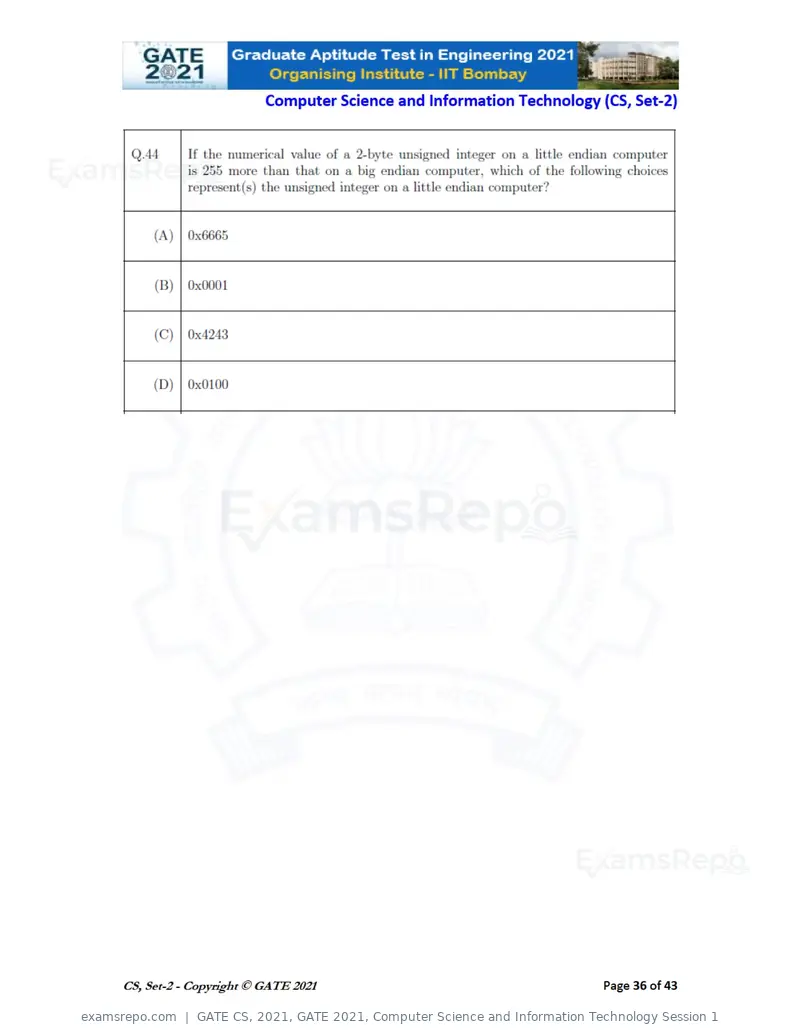 GATE CS 2021 question paper, GATE 2021, Computer Science and Information Technology Session 1, page 81 of 91