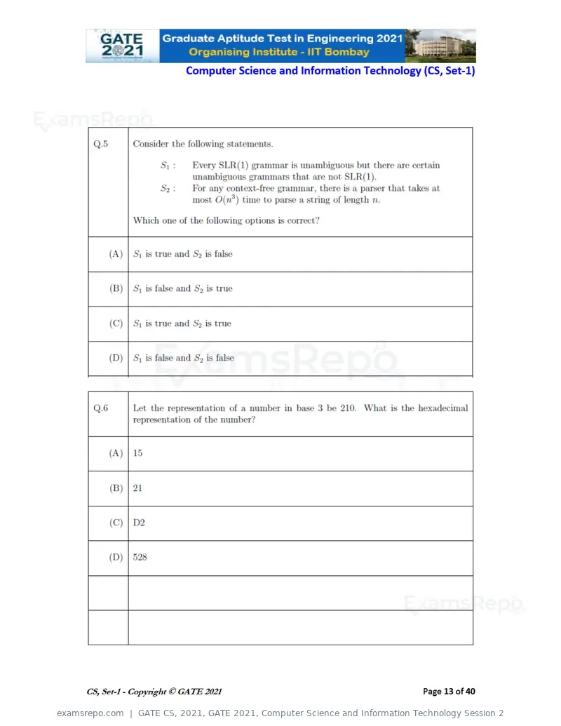 GATE CS 2021 question paper, GATE 2021, Computer Science and Information Technology Session 2, page 14 of 91