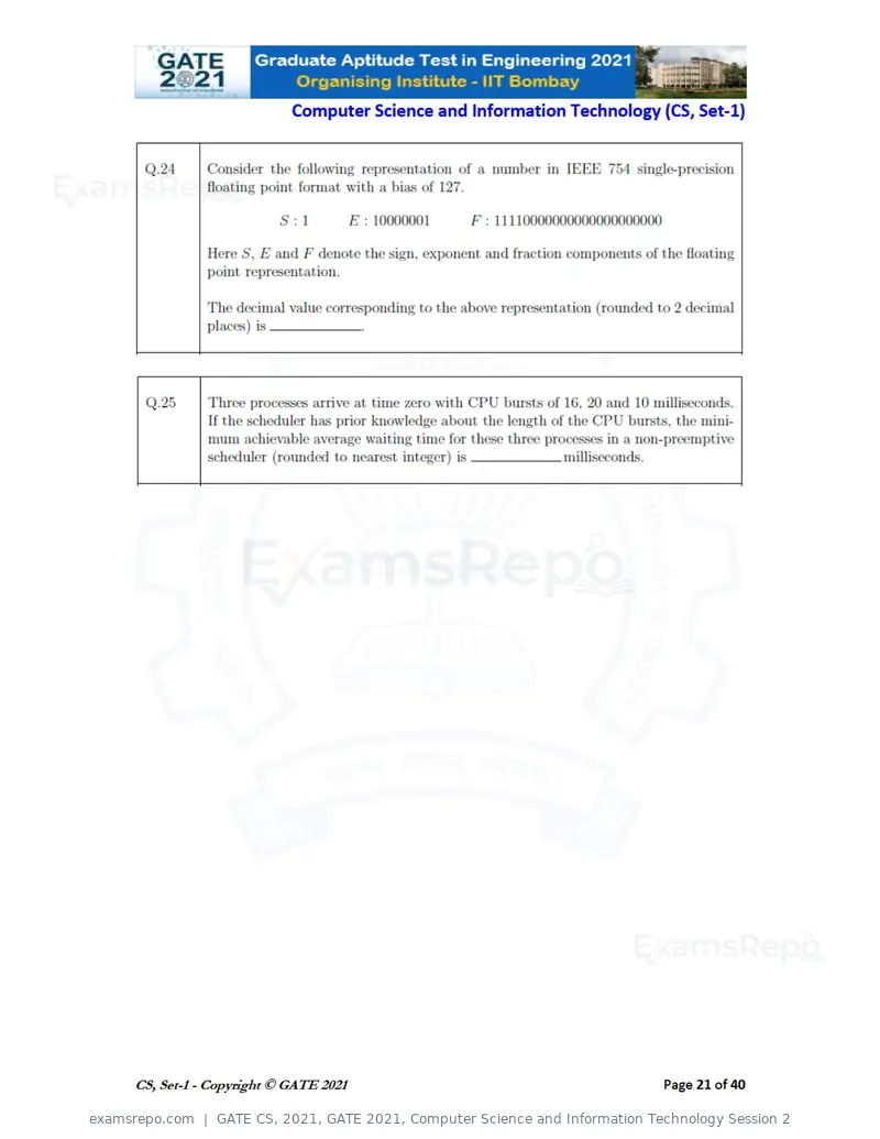 GATE CS 2021 question paper, GATE 2021, Computer Science and Information Technology Session 2, page 22 of 91