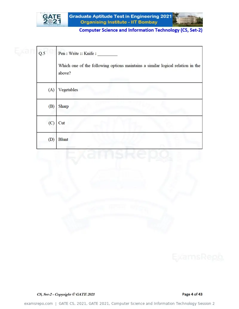 GATE CS 2021 question paper, GATE 2021, Computer Science and Information Technology Session 2, page 49 of 91