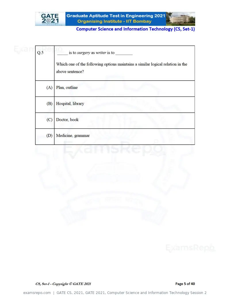 GATE CS 2021 question paper, GATE 2021, Computer Science and Information Technology Session 2, page 6 of 91