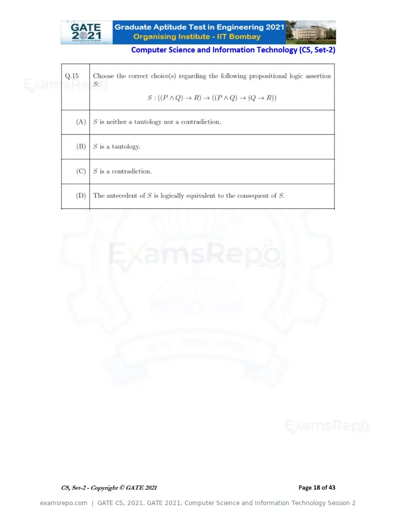 GATE CS 2021 question paper, GATE 2021, Computer Science and Information Technology Session 2, page 63 of 91