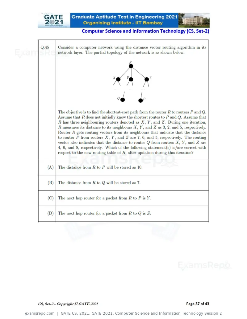 GATE CS 2021 question paper, GATE 2021, Computer Science and Information Technology Session 2, page 82 of 91