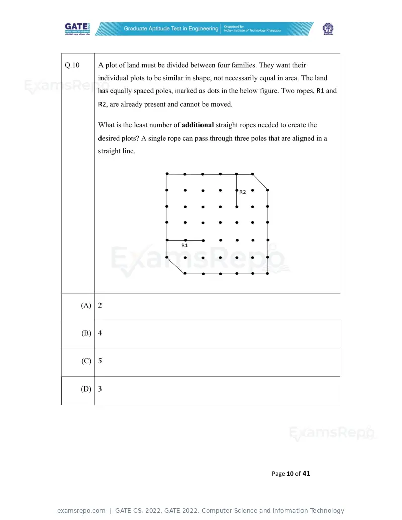 GATE CS 2022 question paper, GATE 2022, Computer Science and Information Technology, page 10 of 43