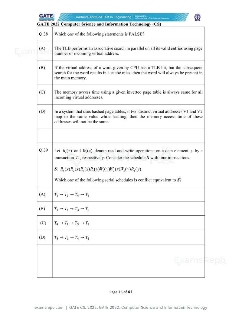 GATE CS 2022 question paper, GATE 2022, Computer Science and Information Technology, page 25 of 43