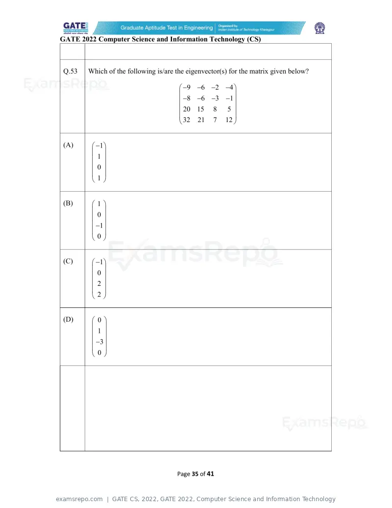 GATE CS 2022 question paper, GATE 2022, Computer Science and Information Technology, page 35 of 43