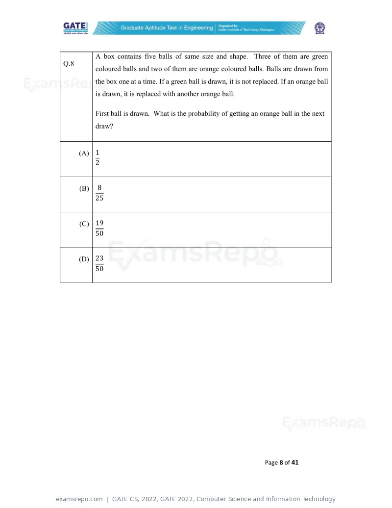 GATE CS 2022 question paper, GATE 2022, Computer Science and Information Technology, page 8 of 43