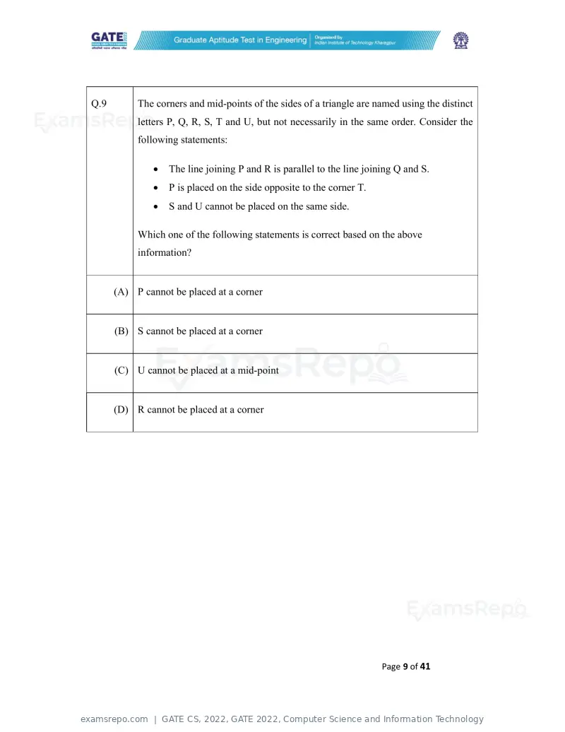 GATE CS 2022 question paper, GATE 2022, Computer Science and Information Technology, page 9 of 43