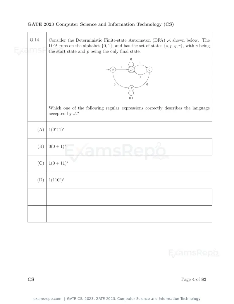 GATE CS 2023 question paper, GATE 2023, Computer Science and Information Technology, page 11 of 69