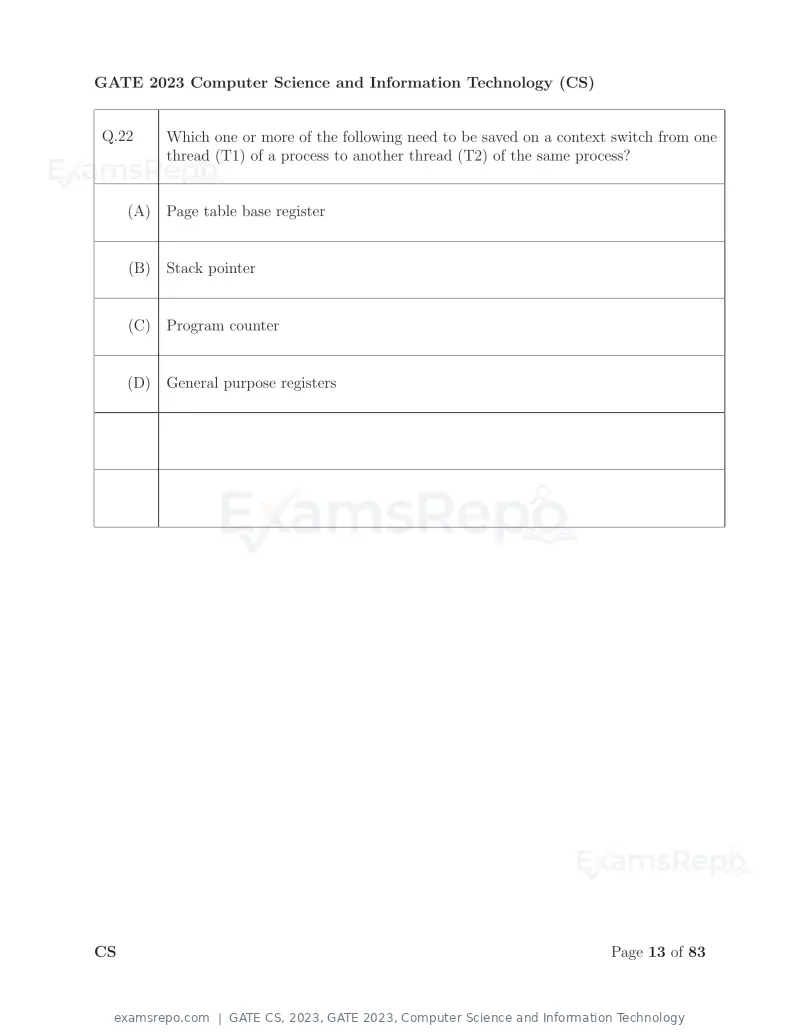 GATE CS 2023 question paper, GATE 2023, Computer Science and Information Technology, page 20 of 69