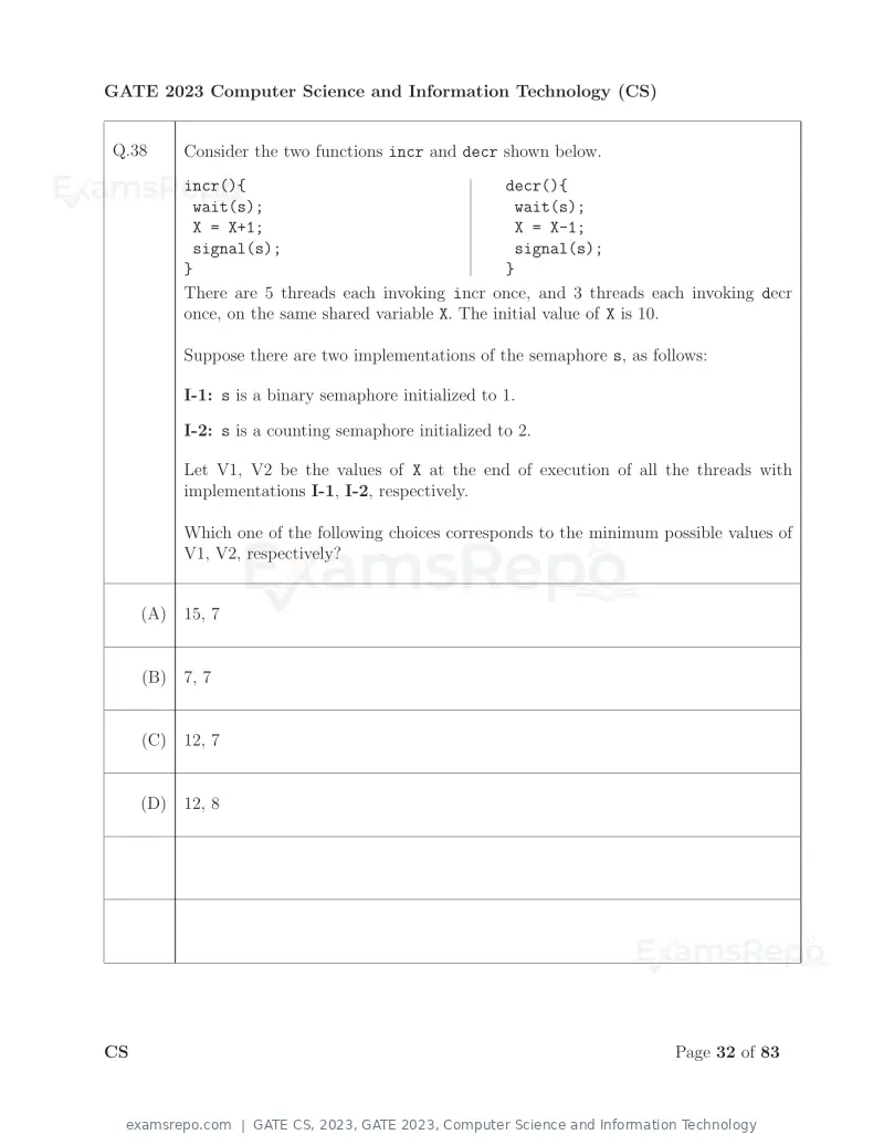 GATE CS 2023 question paper, GATE 2023, Computer Science and Information Technology, page 39 of 69