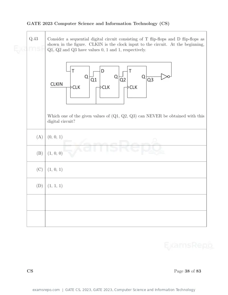 GATE CS 2023 question paper, GATE 2023, Computer Science and Information Technology, page 45 of 69