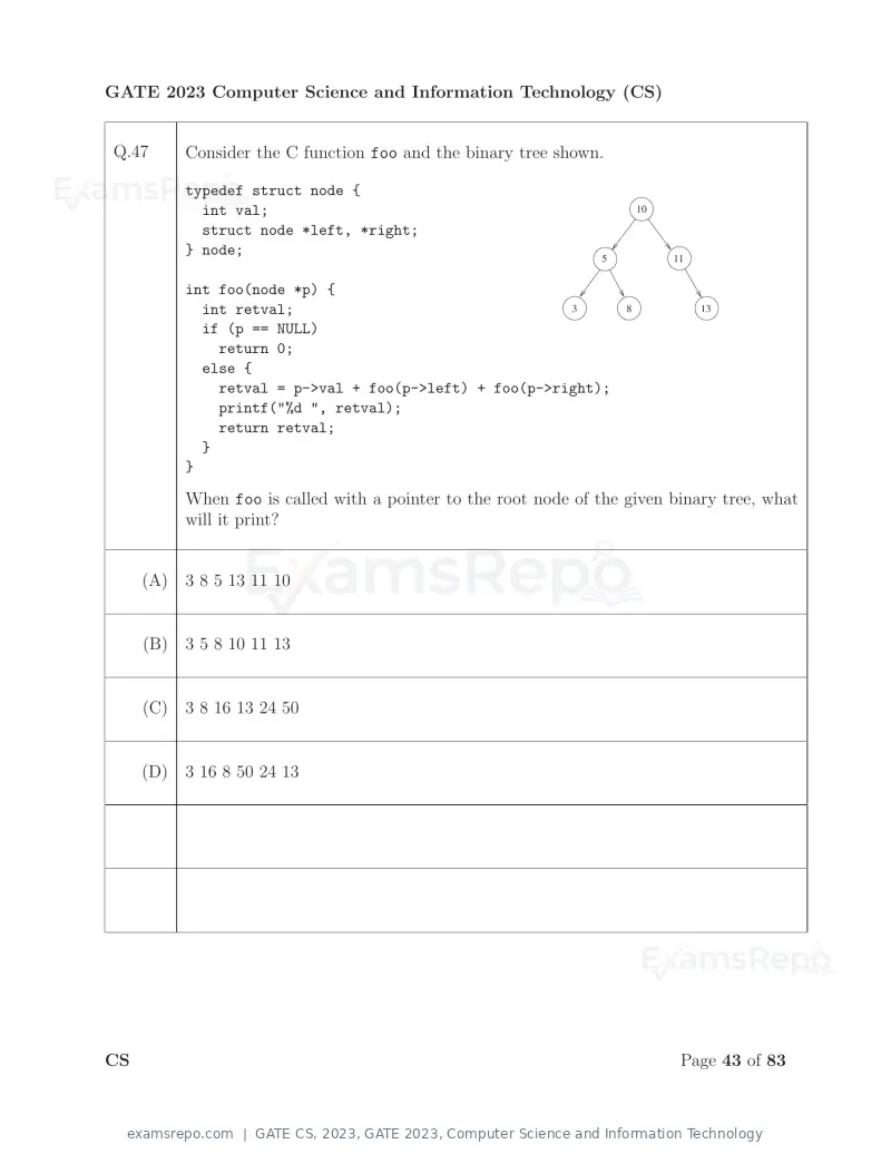 GATE CS 2023 question paper, GATE 2023, Computer Science and Information Technology, page 50 of 69