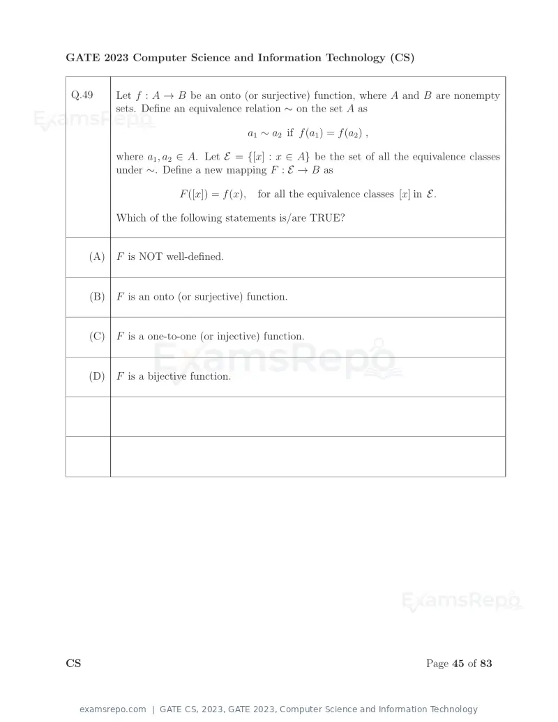 GATE CS 2023 question paper, GATE 2023, Computer Science and Information Technology, page 52 of 69