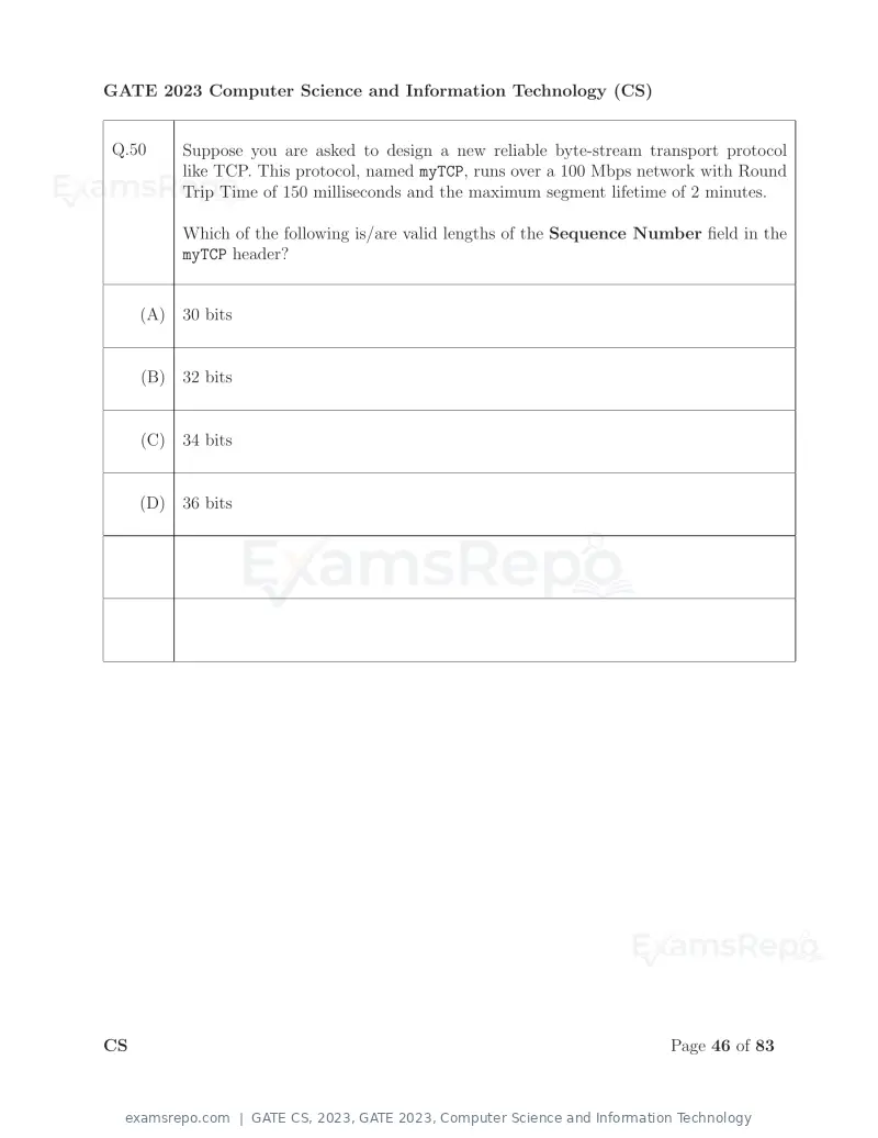 GATE CS 2023 question paper, GATE 2023, Computer Science and Information Technology, page 53 of 69