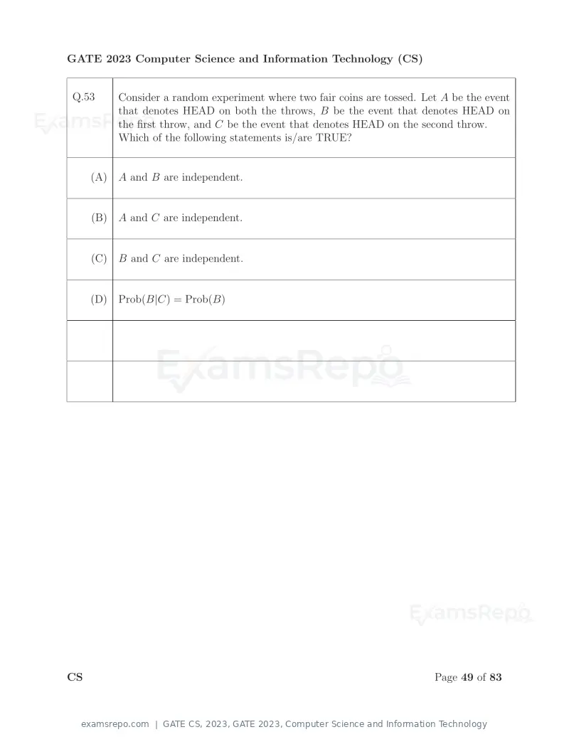 GATE CS 2023 question paper, GATE 2023, Computer Science and Information Technology, page 56 of 69