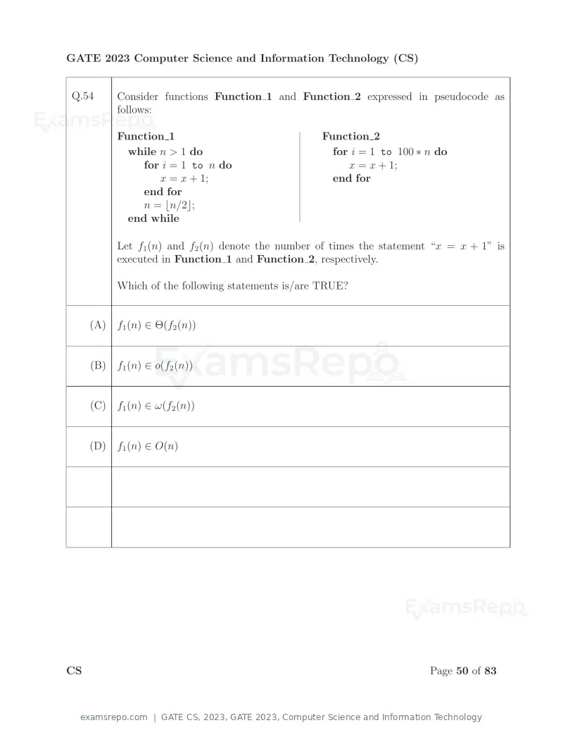 GATE CS 2023 question paper, GATE 2023, Computer Science and Information Technology, page 57 of 69