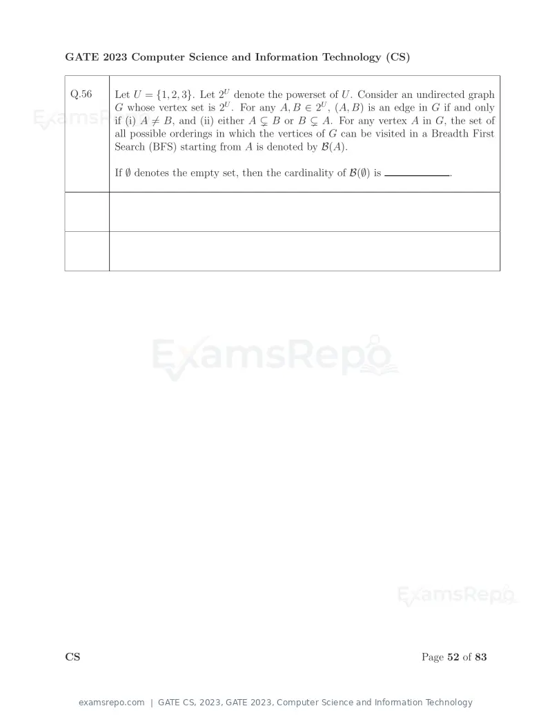 GATE CS 2023 question paper, GATE 2023, Computer Science and Information Technology, page 59 of 69