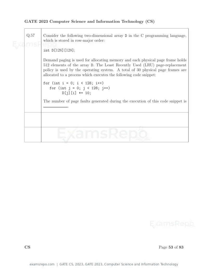 GATE CS 2023 question paper, GATE 2023, Computer Science and Information Technology, page 60 of 69