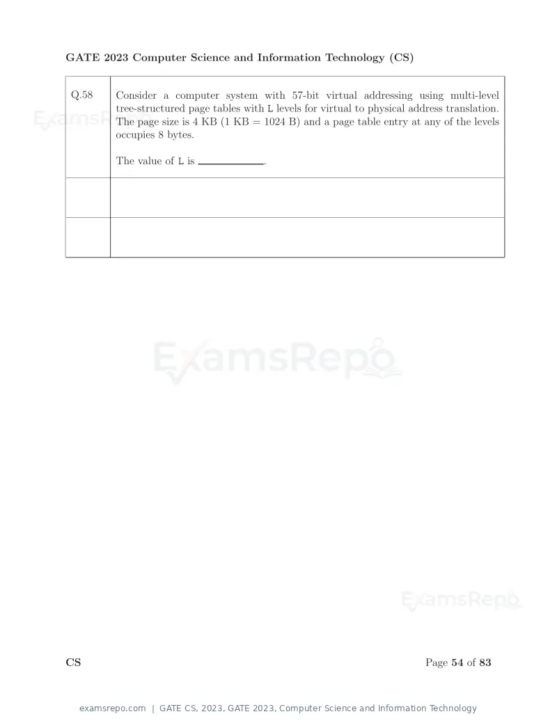 GATE CS 2023 question paper, GATE 2023, Computer Science and Information Technology, page 61 of 69