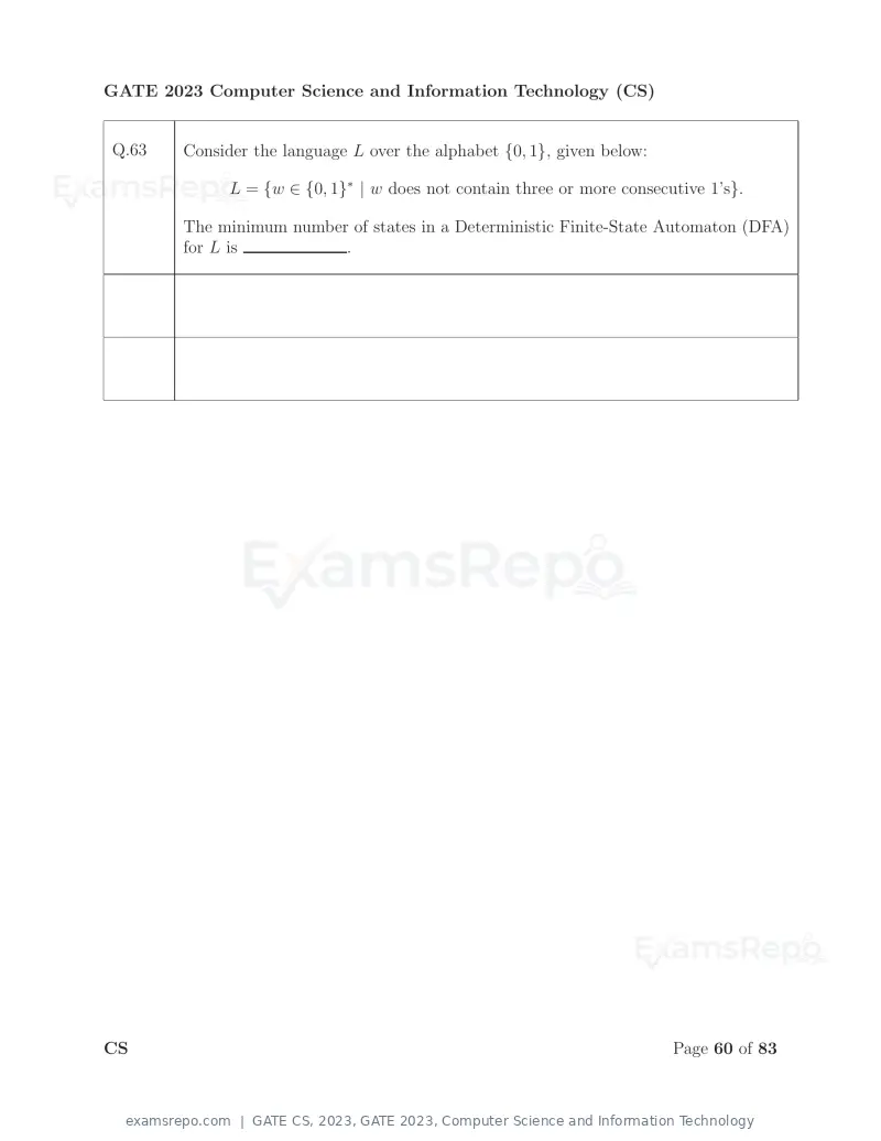 GATE CS 2023 question paper, GATE 2023, Computer Science and Information Technology, page 67 of 69