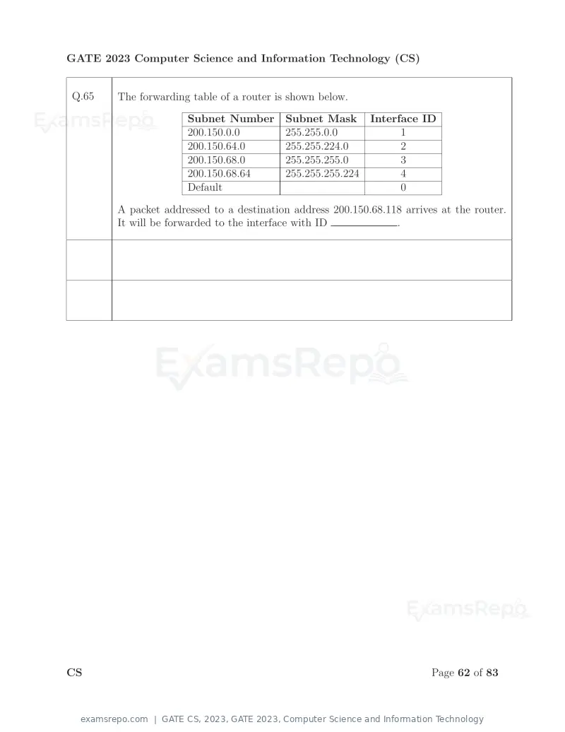 GATE CS 2023 question paper, GATE 2023, Computer Science and Information Technology, page 69 of 69