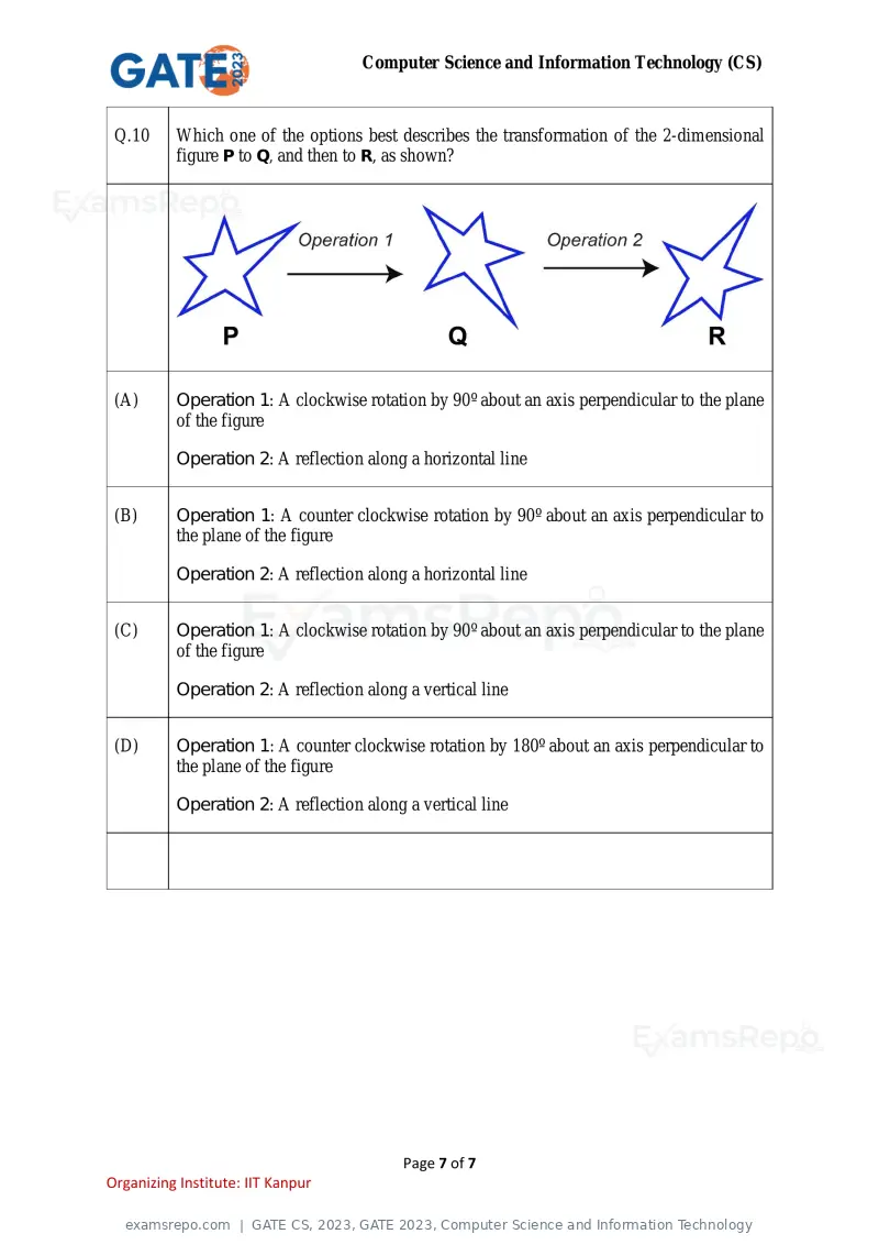 GATE CS 2023 question paper, GATE 2023, Computer Science and Information Technology, page 7 of 69