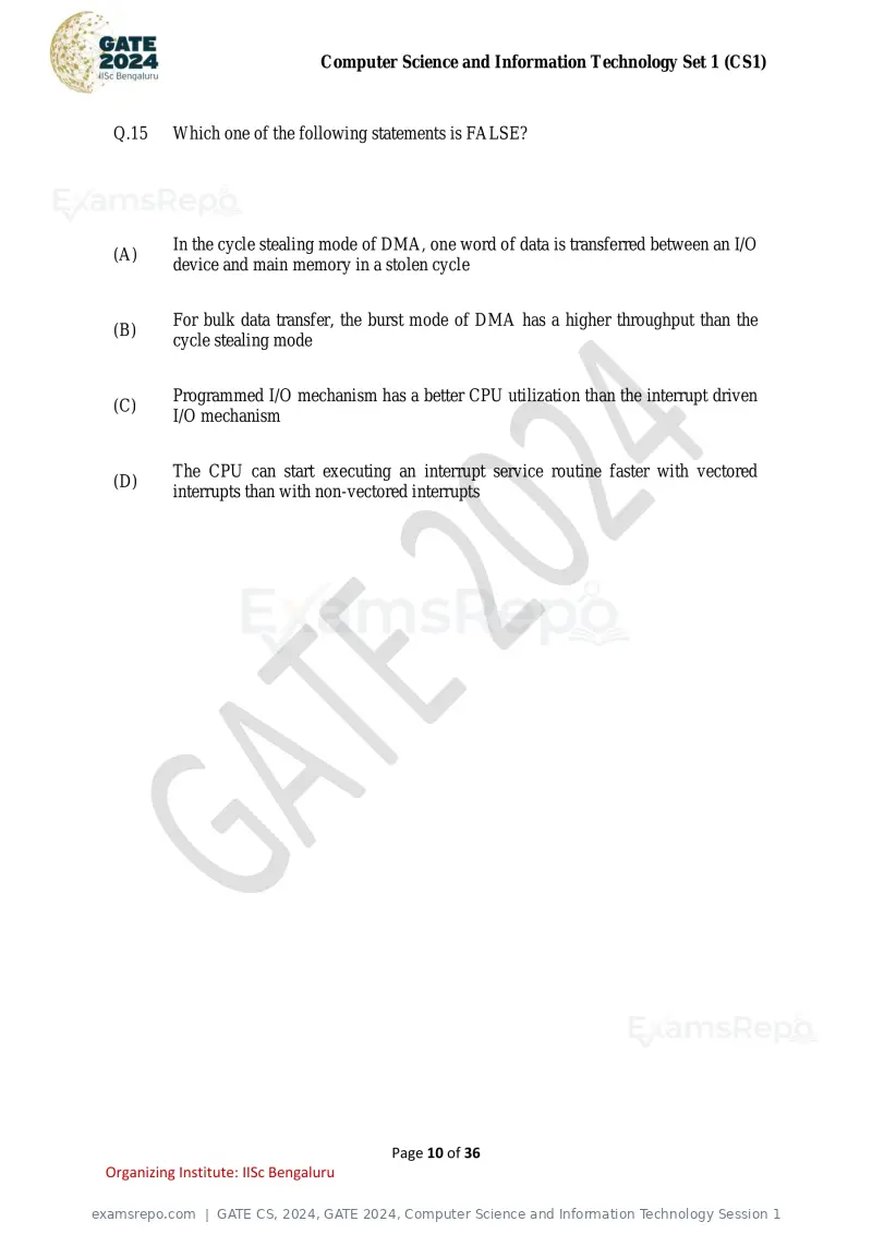 GATE CS 2024 question paper, GATE 2024, Computer Science and Information Technology Session 1, page 10 of 36
