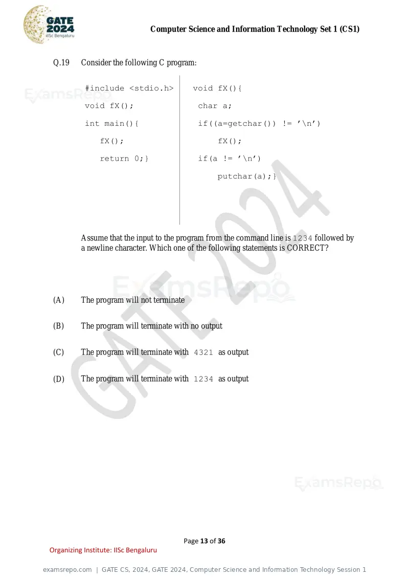 GATE CS 2024 question paper, GATE 2024, Computer Science and Information Technology Session 1, page 13 of 36