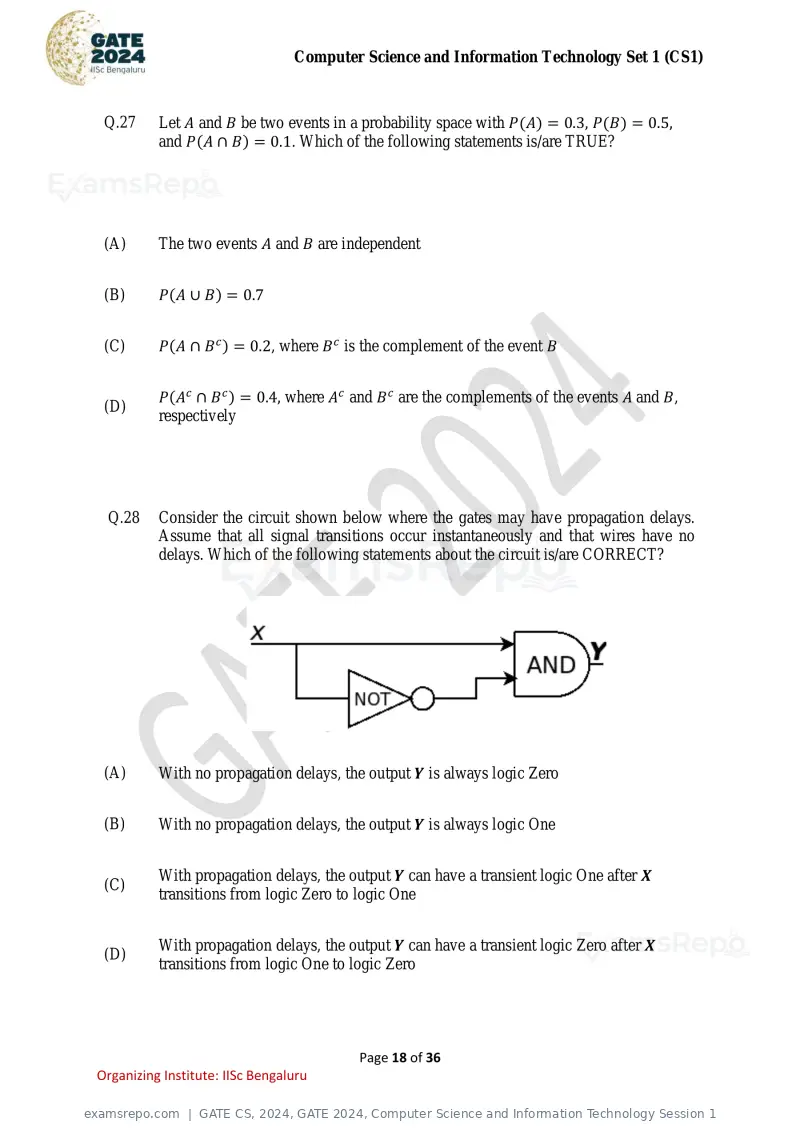 GATE CS 2024 question paper, GATE 2024, Computer Science and Information Technology Session 1, page 18 of 36