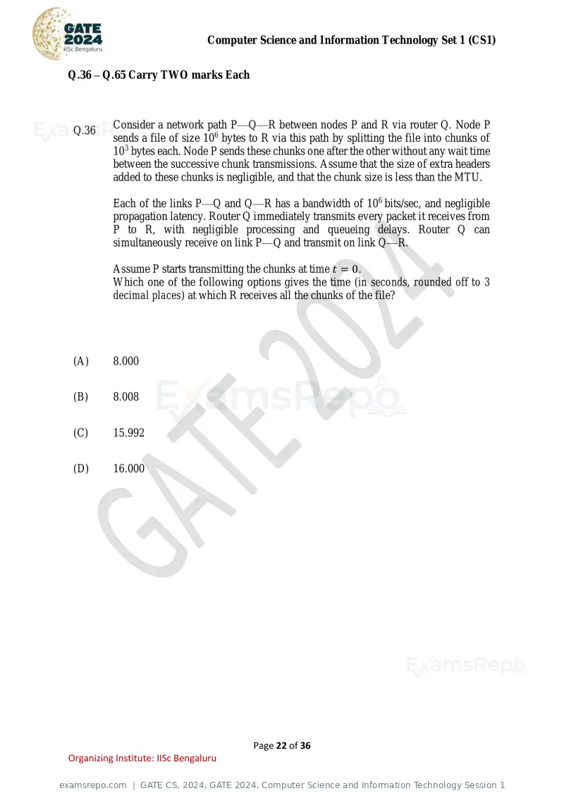 GATE CS 2024 question paper, GATE 2024, Computer Science and Information Technology Session 1, page 22 of 36